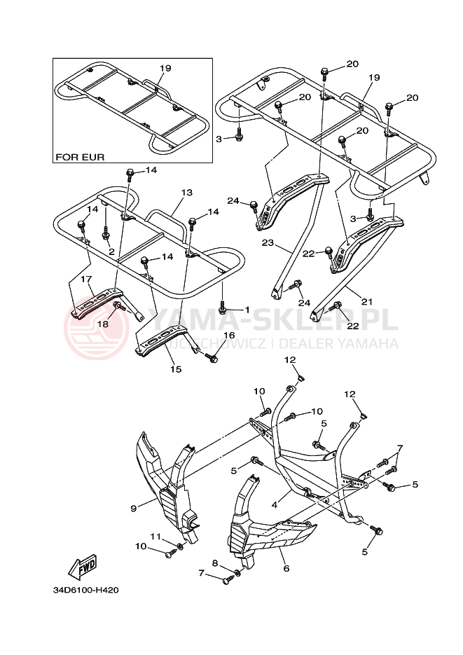 Schemat "RAMIĘ STERUJĄCE" do Yamaha GRIZZLY 700 FI