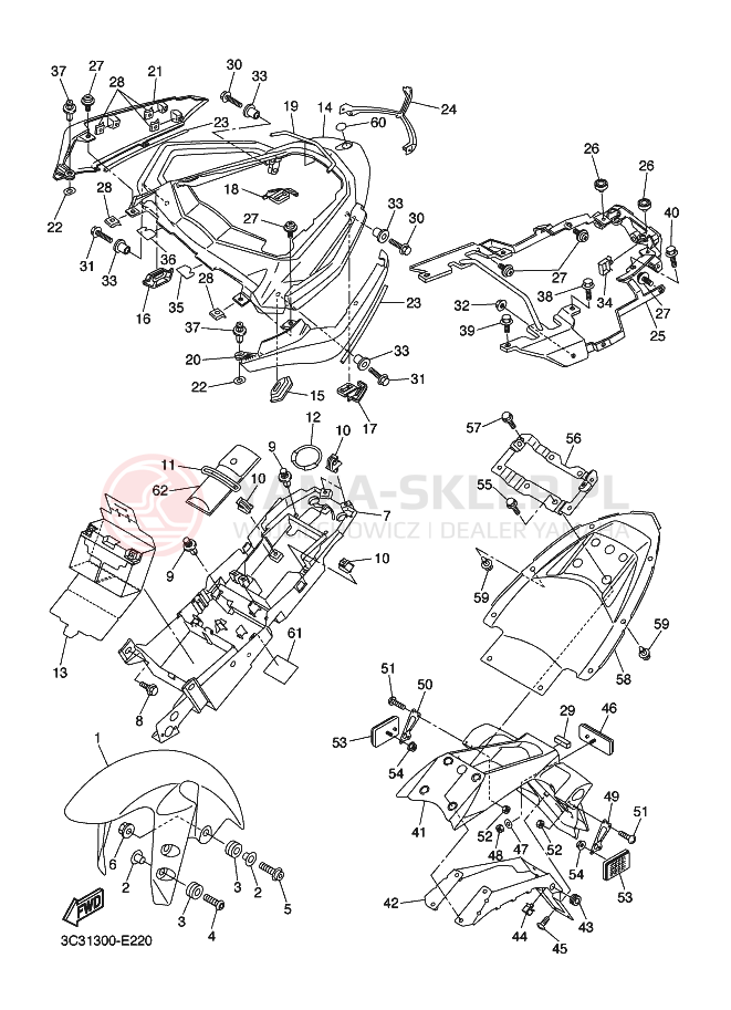 Schemat "błotnik" do Yamaha FZ1-S