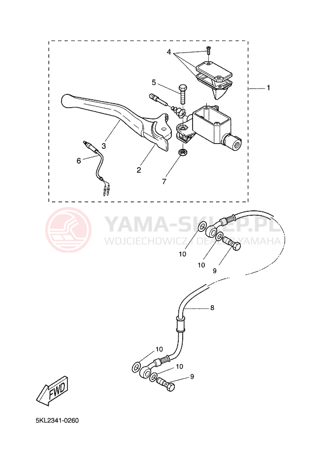 Schemat "Pompa hamulcowa przednia" do Yamaha AEROX