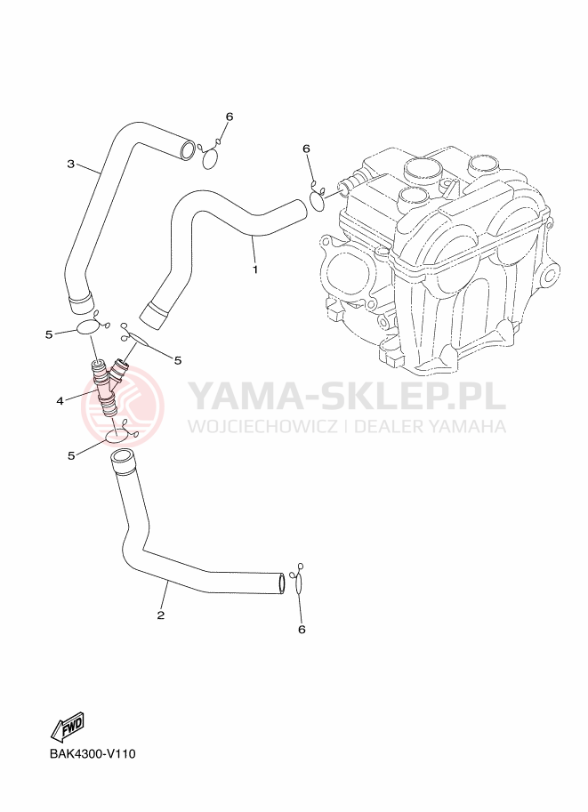 Schemat "System odbioru powietrza" do Yamaha WR250F