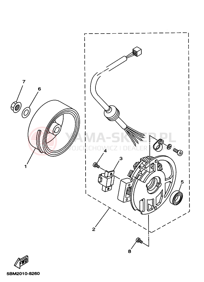 Schemat "prądnica" do Yamaha YG50Z JOG Z