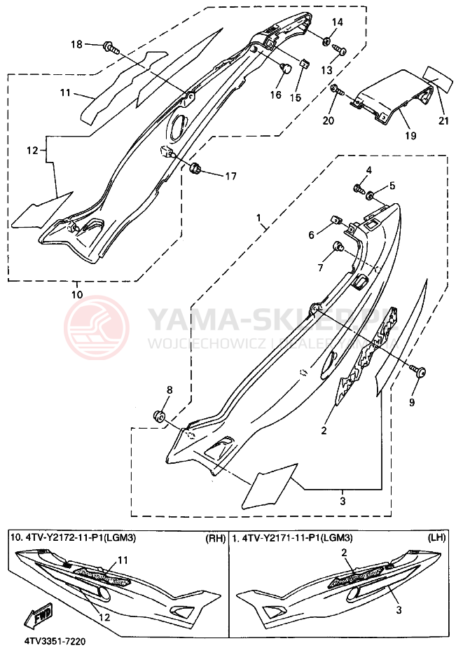 Schemat "Pokrywa boczna" do Yamaha YZF600R THUNDERCAT