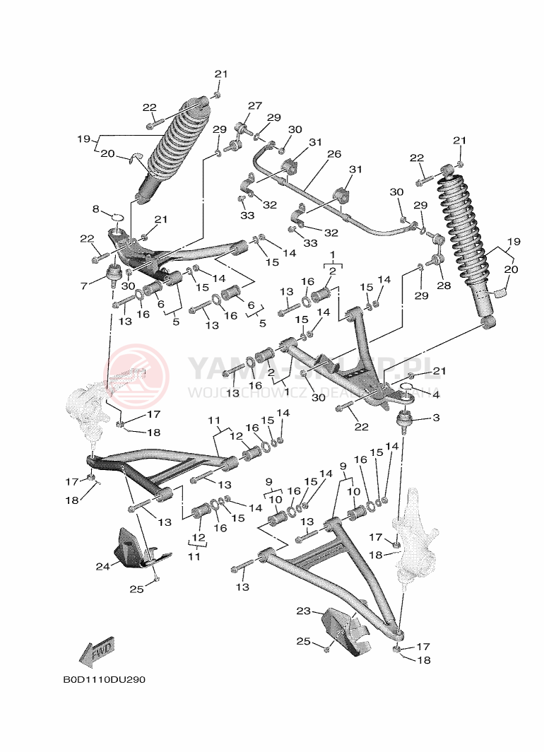 Schemat "Koło przód" do Yamaha WOLVERINE X2