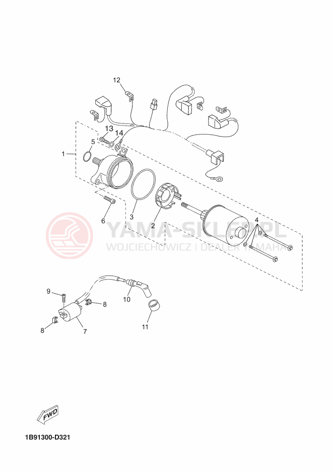 Schemat "rozrusznik" do Yamaha XMAX 125