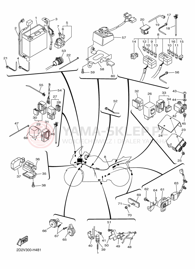 Schemat "układ elektryczny" do Yamaha FJR1300AS