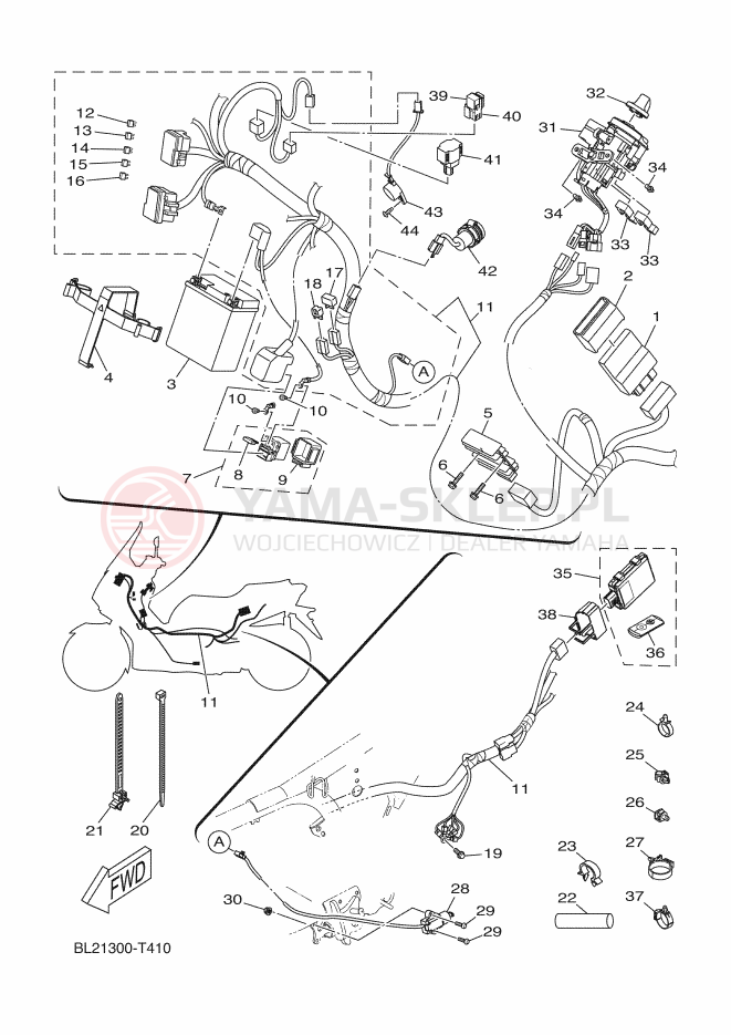 Schemat "układ elektryczny" do Yamaha XMAX 125 ABS