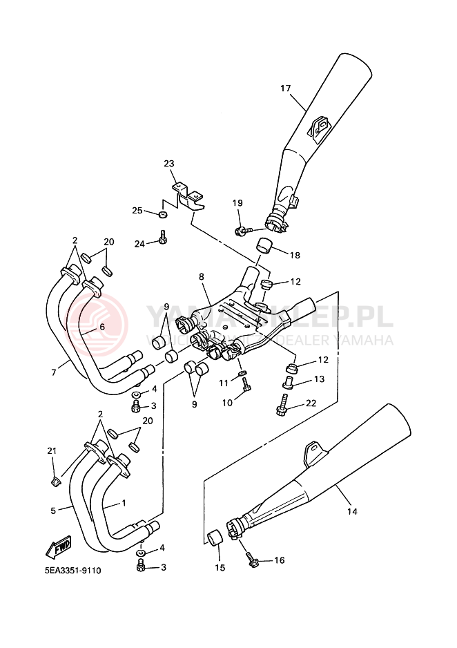 Schemat "Wydech końcowy" do Yamaha XJR1300
