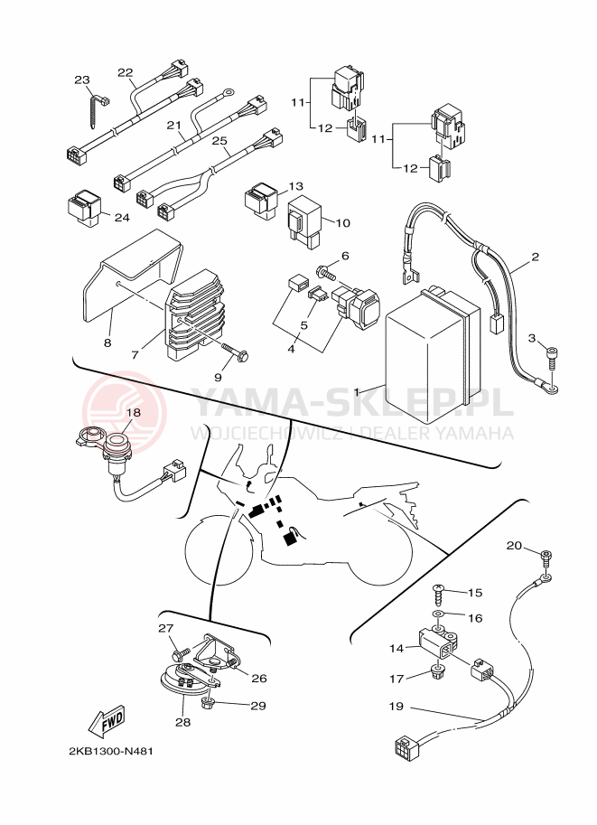 Schemat "układ elektryczny" do Yamaha XT1200ZE SUPER TÉNÉRÉ ABS