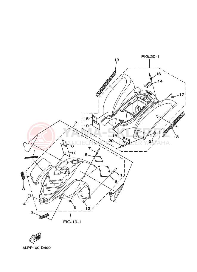 Schemat "naklejki" do Yamaha YFM660RT