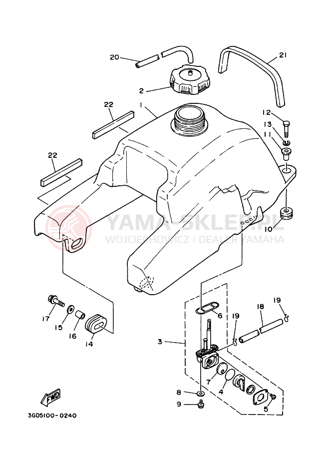 Schemat "zbiornik paliwa" do Yamaha WARRIOR