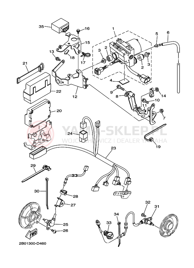 Schemat "układ elektryczny" do Yamaha TDM900A