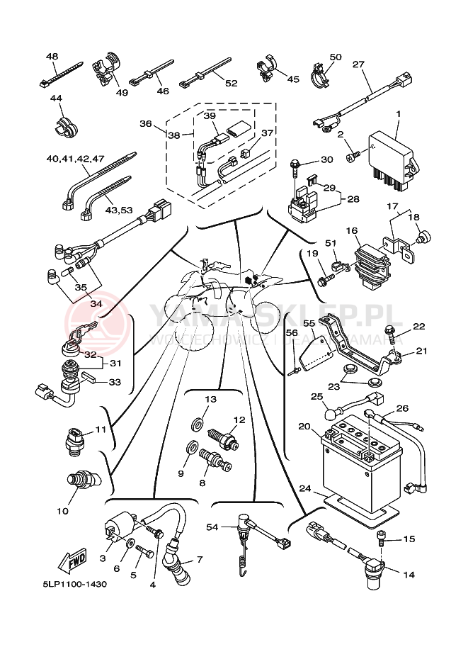 Schemat "układ elektryczny" do Yamaha YFM660RN