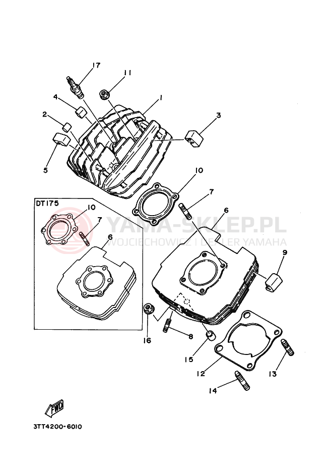 Schemat "cylinder" do Yamaha DT125