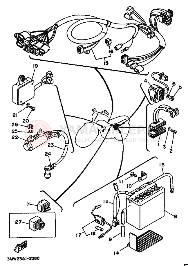 Schemat "układ elektryczny" do Yamaha SR125