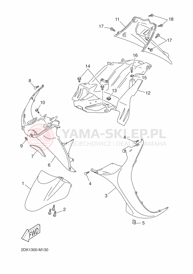 Schemat "błotnik" do Yamaha YN50E