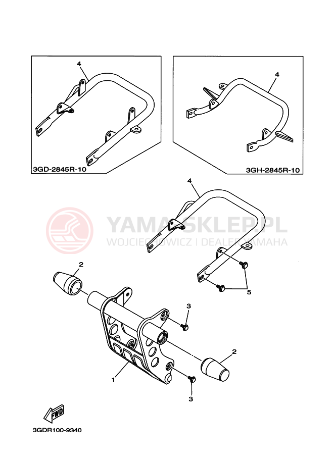 Schemat "osłona / stelaż" do Yamaha WARRIOR