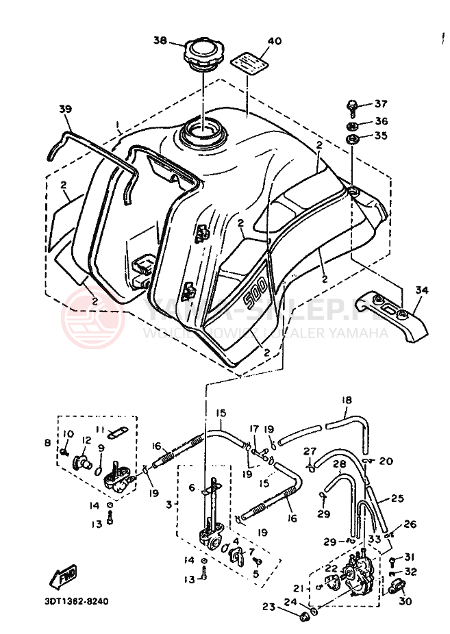 Schemat "zbiornik paliwa" do Yamaha XT500Z