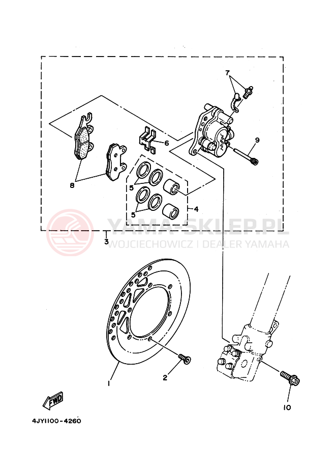 Schemat "Koło przód" do Yamaha YZ125
