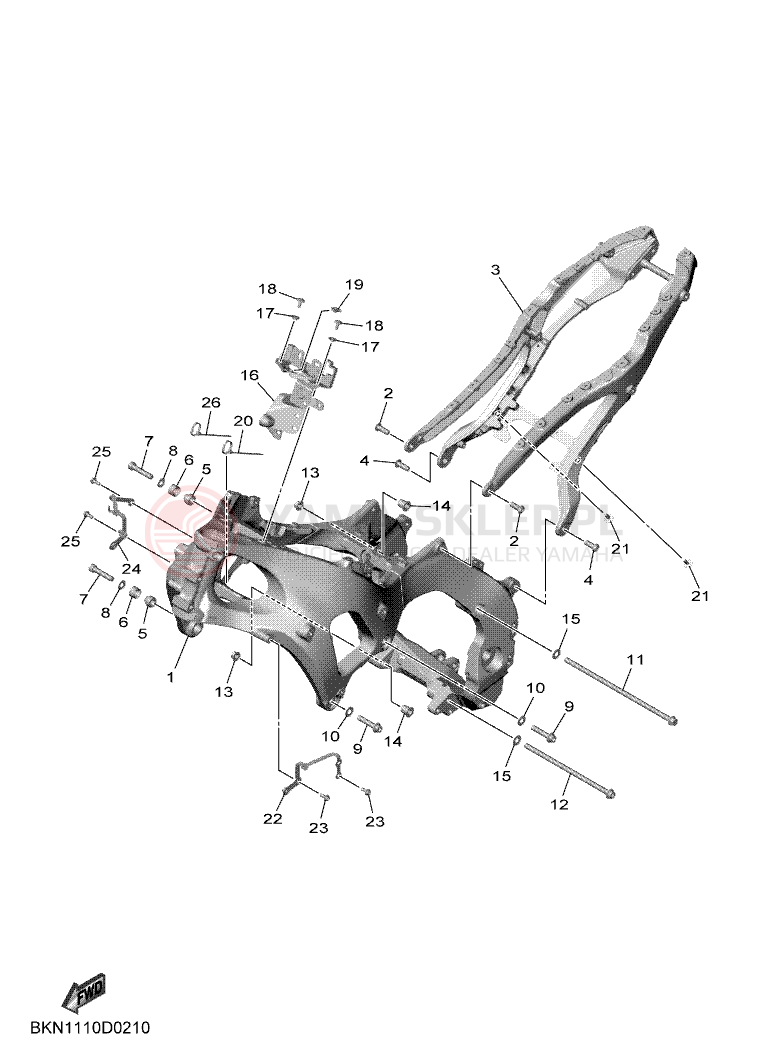 Schemat "rama" do Yamaha R9 35KW