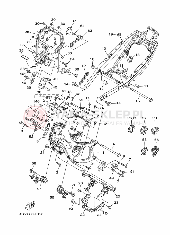Schemat "rama" do Yamaha TMAX