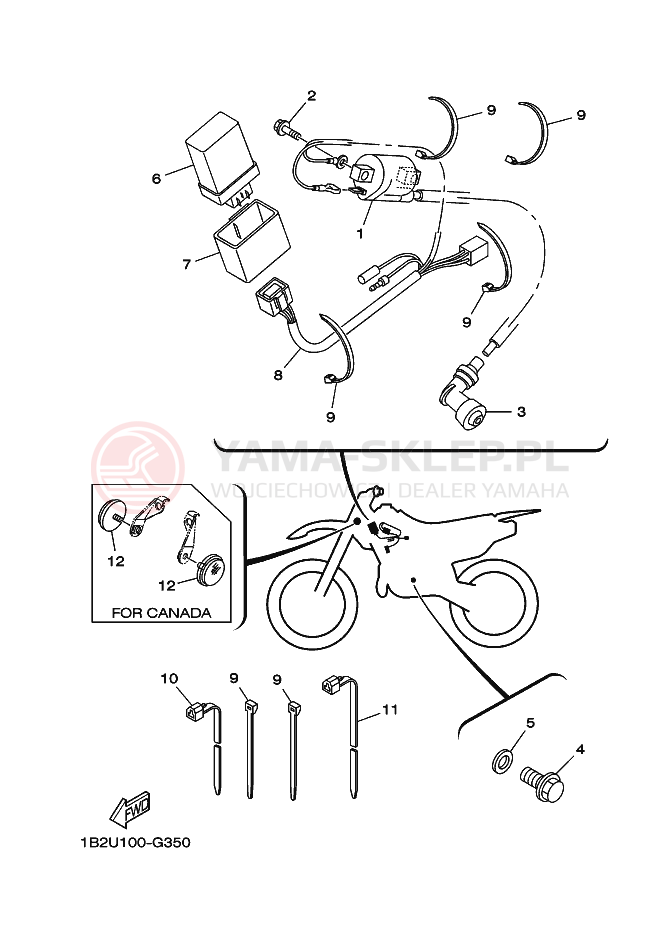 Schemat "układ elektryczny" do Yamaha TT-R125LW