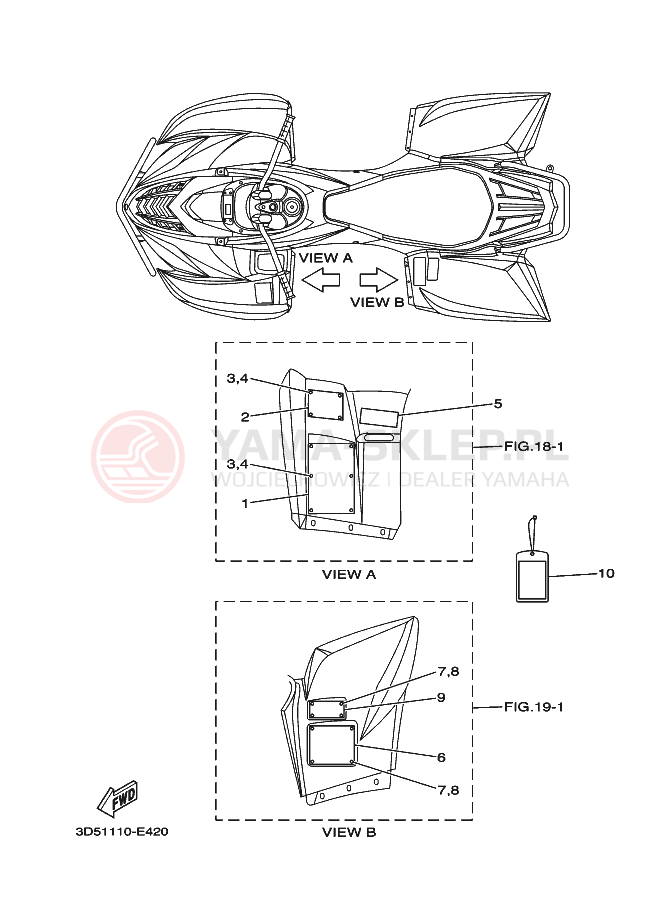 Schemat "naklejki" do Yamaha WOLVERINE 2WD