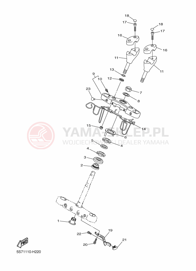 Schemat "Półki zawieszenia" do Yamaha XVS950A