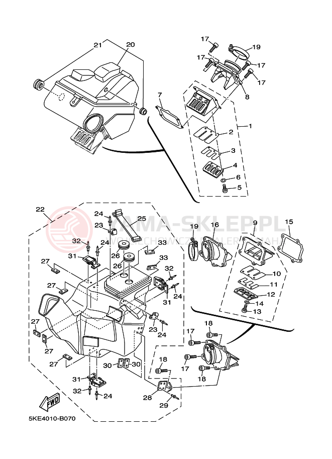 Schemat "Wtrysk paliwa" do Yamaha TZ250