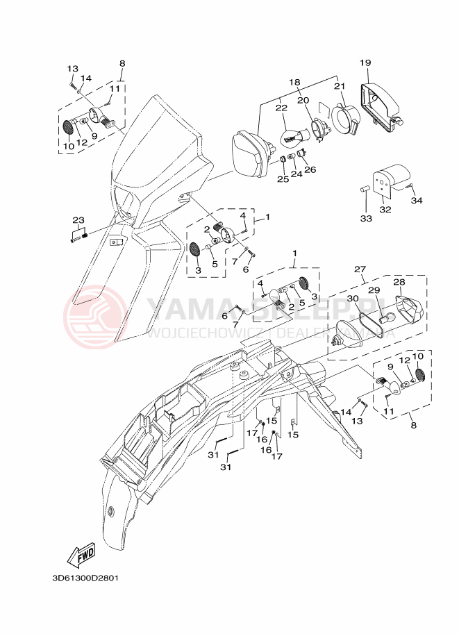Schemat "układ elektryczny" do Yamaha XT125R