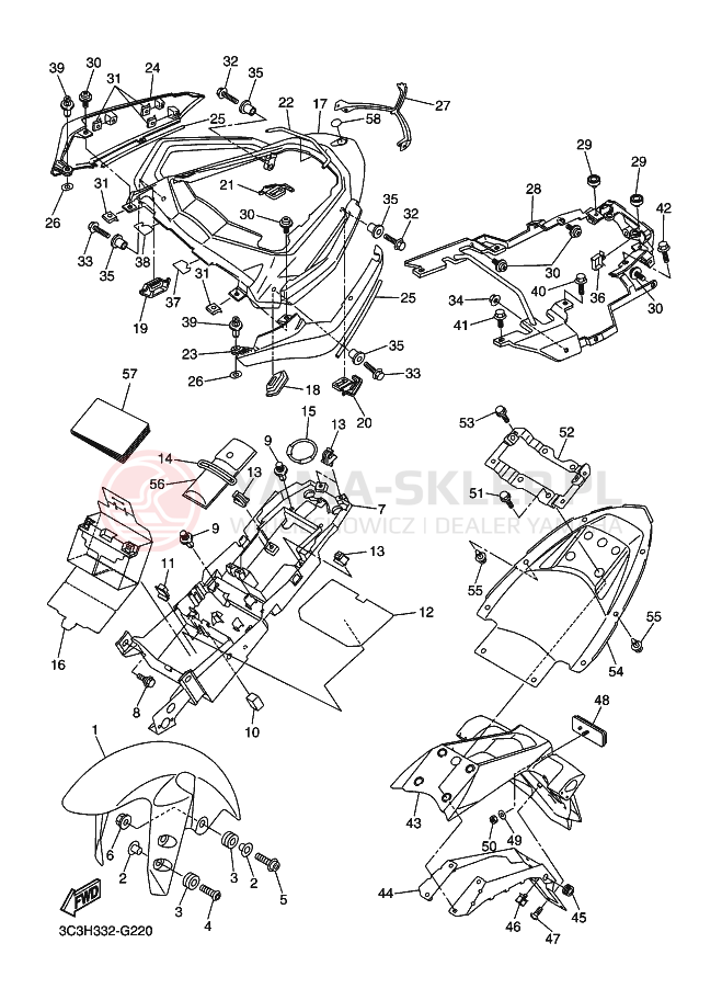 Schemat "błotnik" do Yamaha FAZER