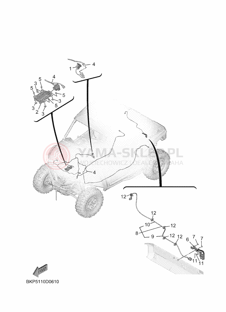 Schemat "Elektryka" do Yamaha WOLVERINE RMAX2 1000 LE