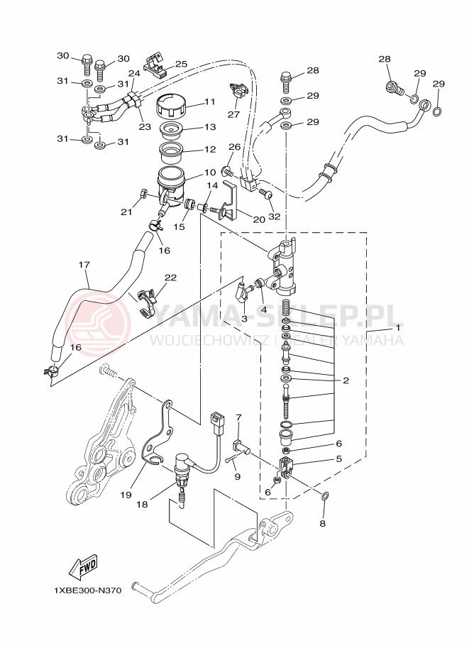 Schemat "Pompa hamulcowa tył" do Yamaha MT-07 ABS
