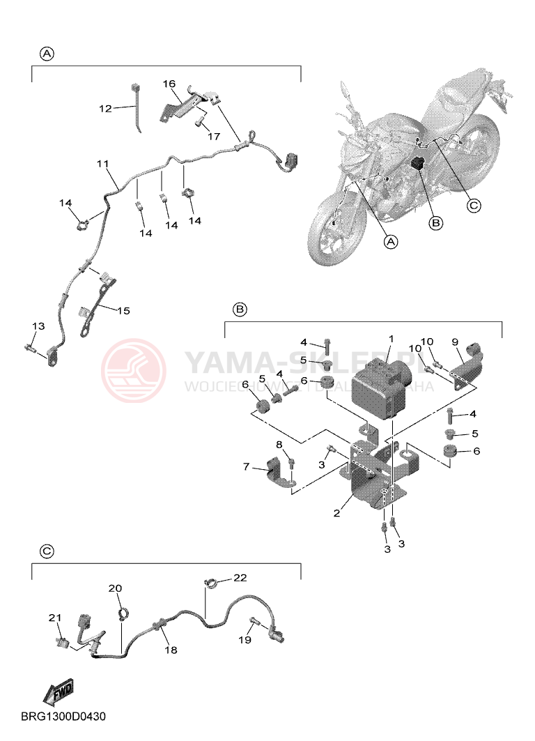 Schemat "SPRZĘT ELEKTRYCZNY 3" do Yamaha MT-03