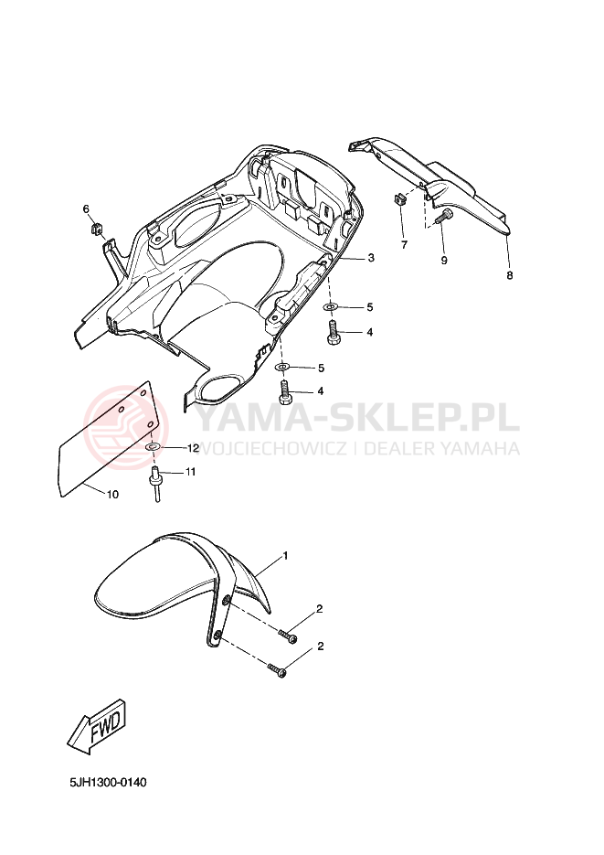 Schemat "błotnik" do Yamaha SLIDER