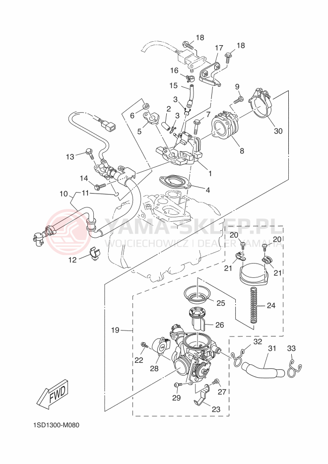Schemat "Wtrysk paliwa" do Yamaha X-MAX 400 ABS