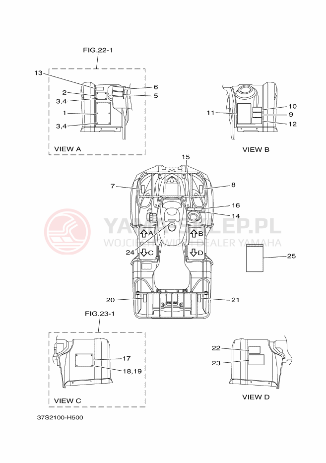 Schemat "naklejki" do Yamaha GRIZZLY 450