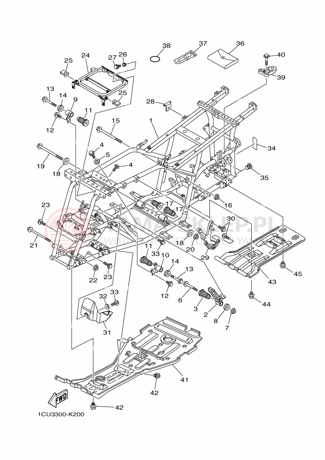 Schemat "rama" do Yamaha YFM450FWA