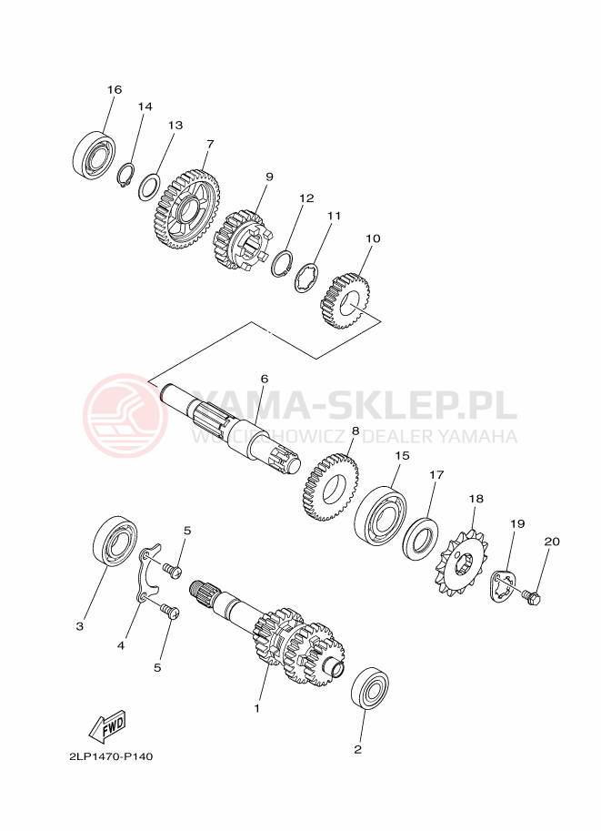 Schemat "Skrzynia biegów " do Yamaha YC125-5