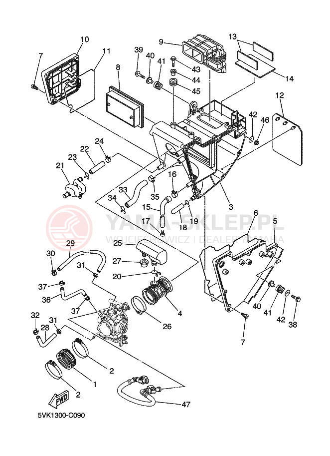 Schemat "Wtrysk paliwa" do Yamaha XT660R