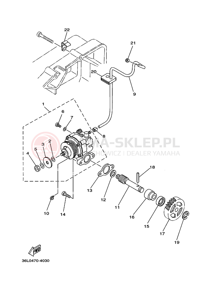 Schemat "Pompa olejowa" do Yamaha RX100