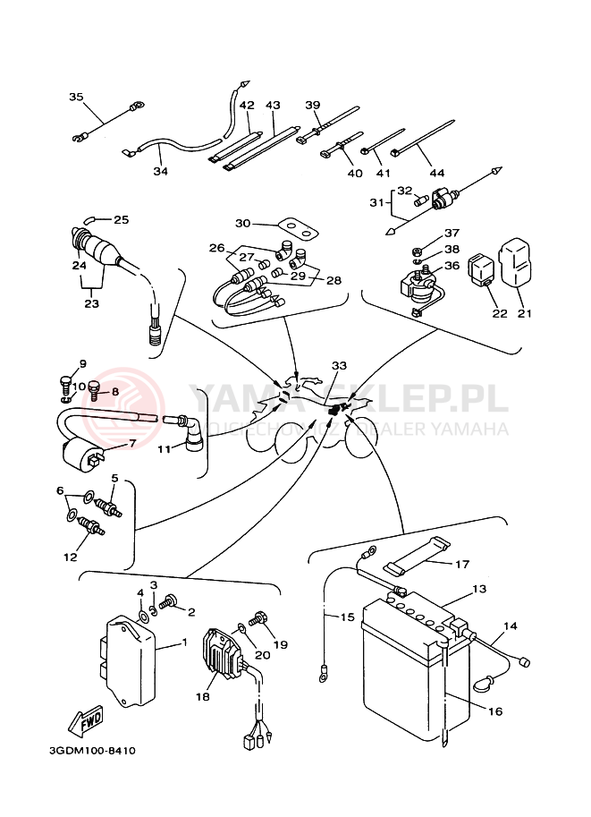Schemat "układ elektryczny" do Yamaha WARRIOR