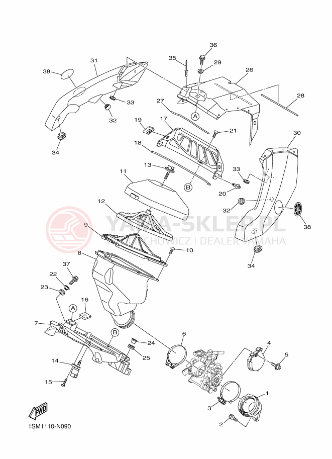 Schemat "Wtrysk paliwa" do Yamaha YZ250F