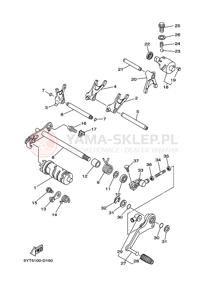 Schemat "Wodziki, automat" do Yamaha YFM350R