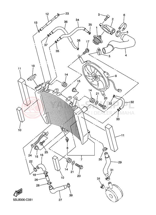 Schemat "Układ chlodzenia" do Yamaha YZF-R6