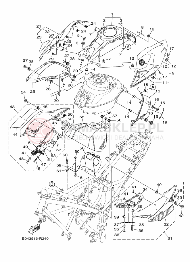 Schemat "zbiornik paliwa" do Yamaha MT-250