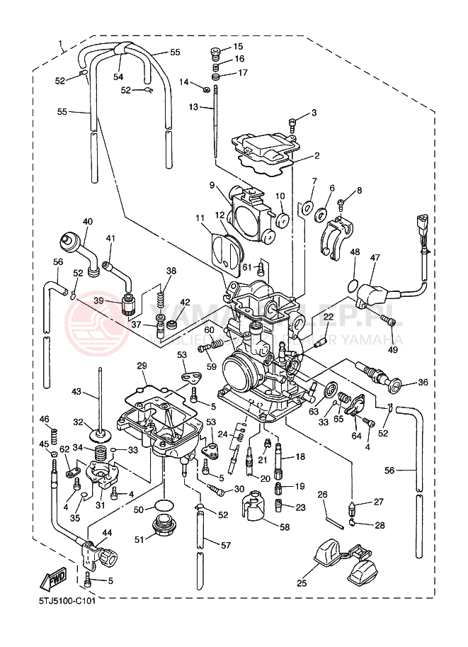 Schemat "Gaźnik" do Yamaha WR250F