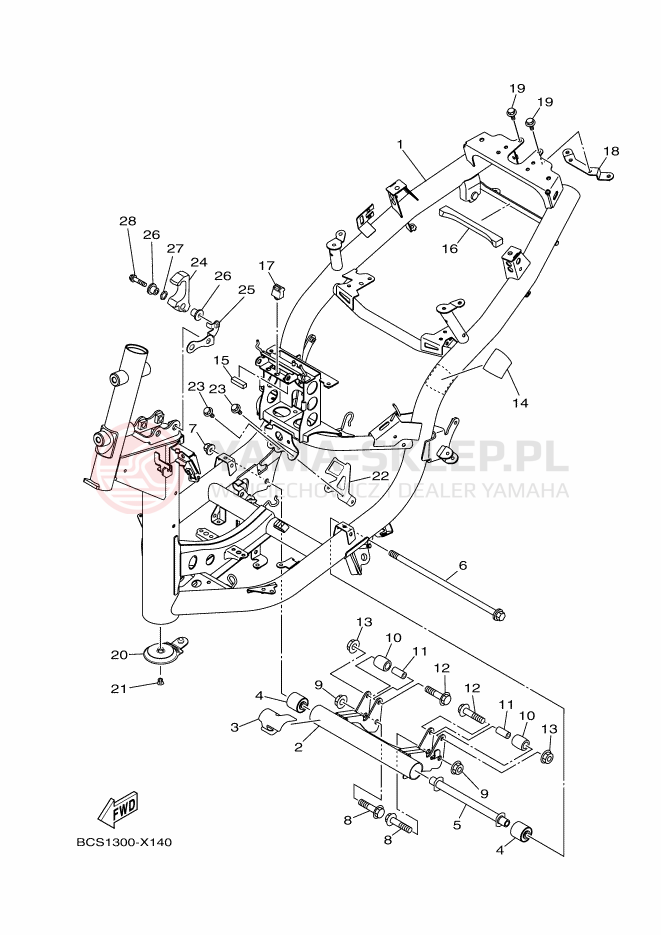 Schemat "rama" do Yamaha TRICITY 125