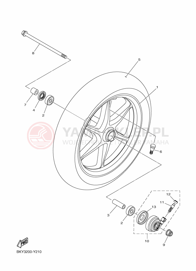 Schemat "Koło przód" do Yamaha RAYZR