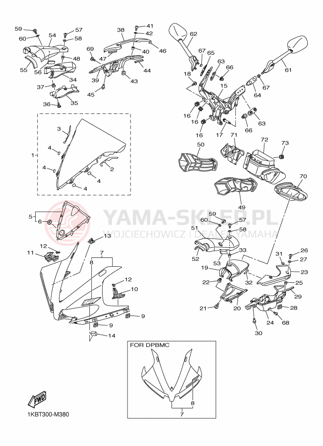 Schemat "elementy nadwozia" do Yamaha YZF-R1