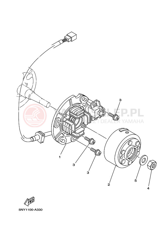 Schemat "prądnica" do Yamaha YZ125